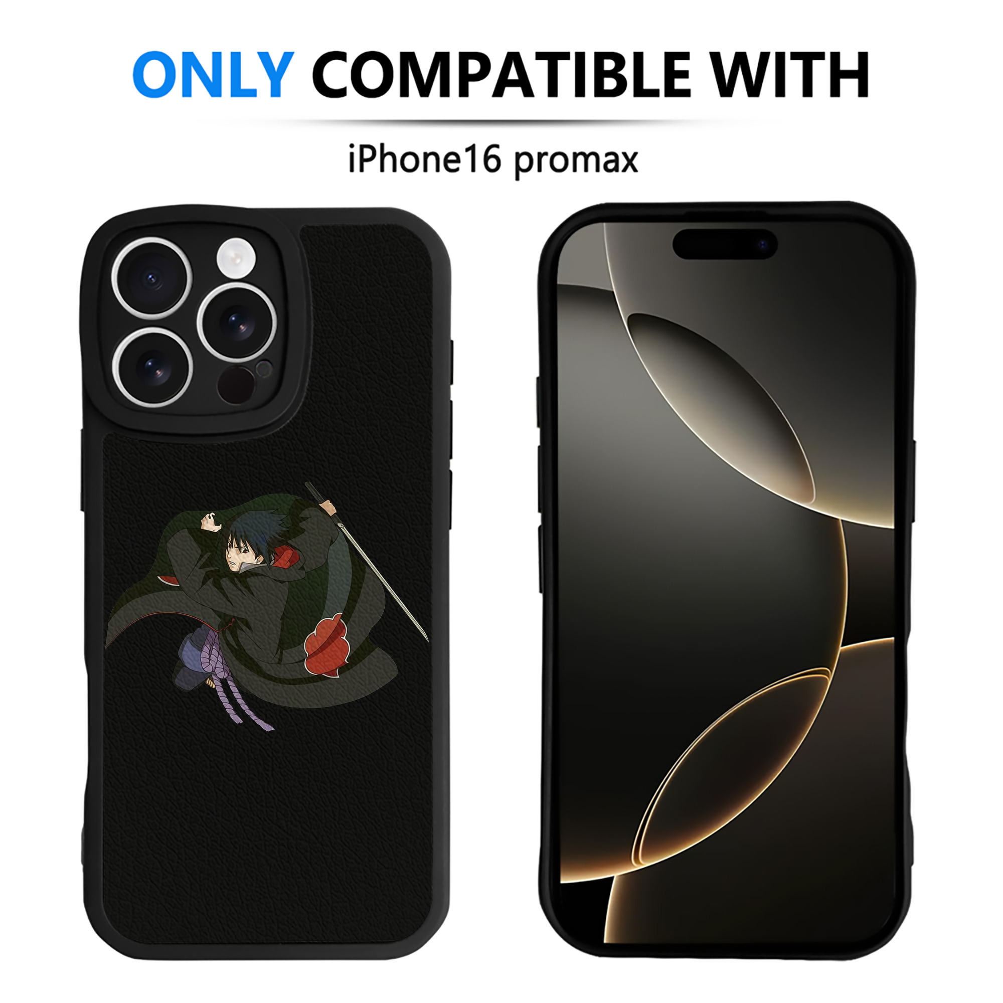 （画像用） NARUTO -ナルト- うちは サスケ Uchiha Sasuke 【iPhone 16シリーズ対応】シリコンスマホケース（レザー調） 材質：シリコン